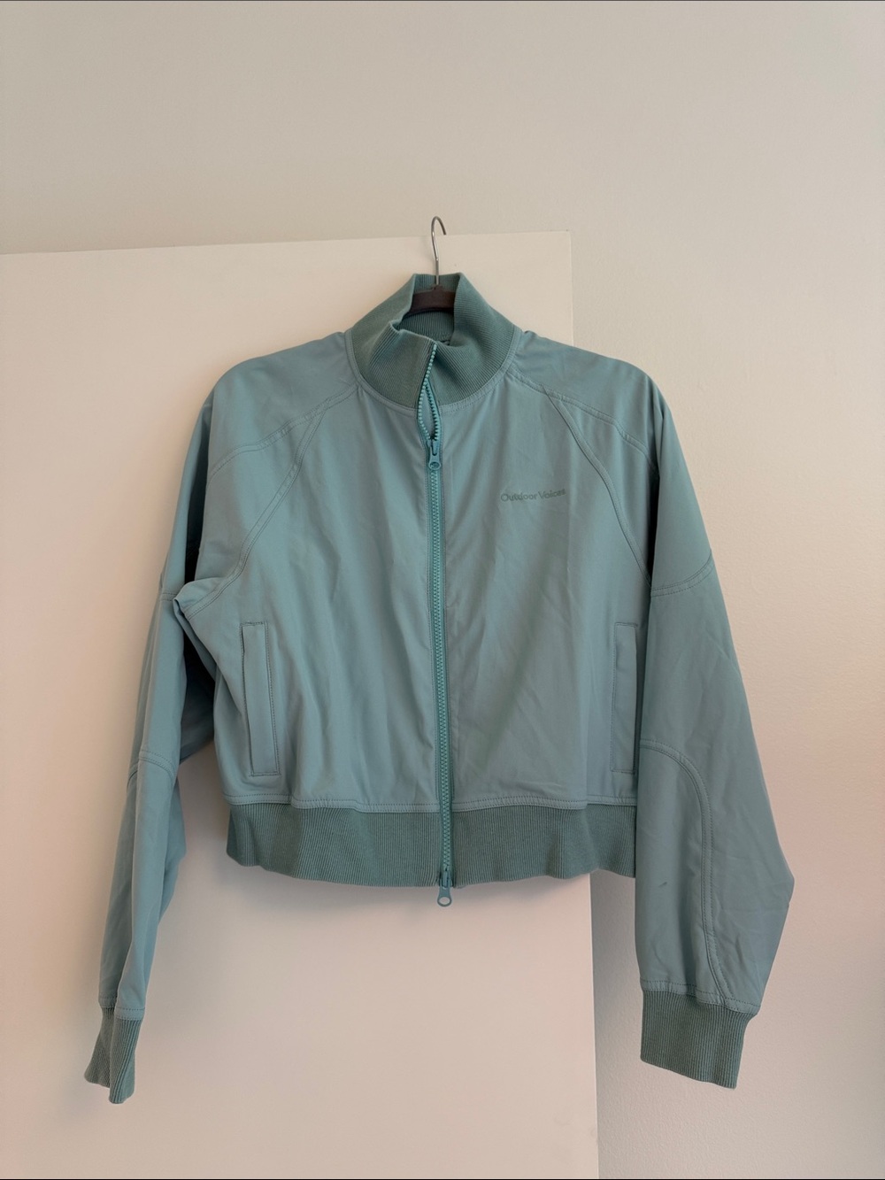 Outdoor Voices Teal Lightweight Zip Bomber Jacket